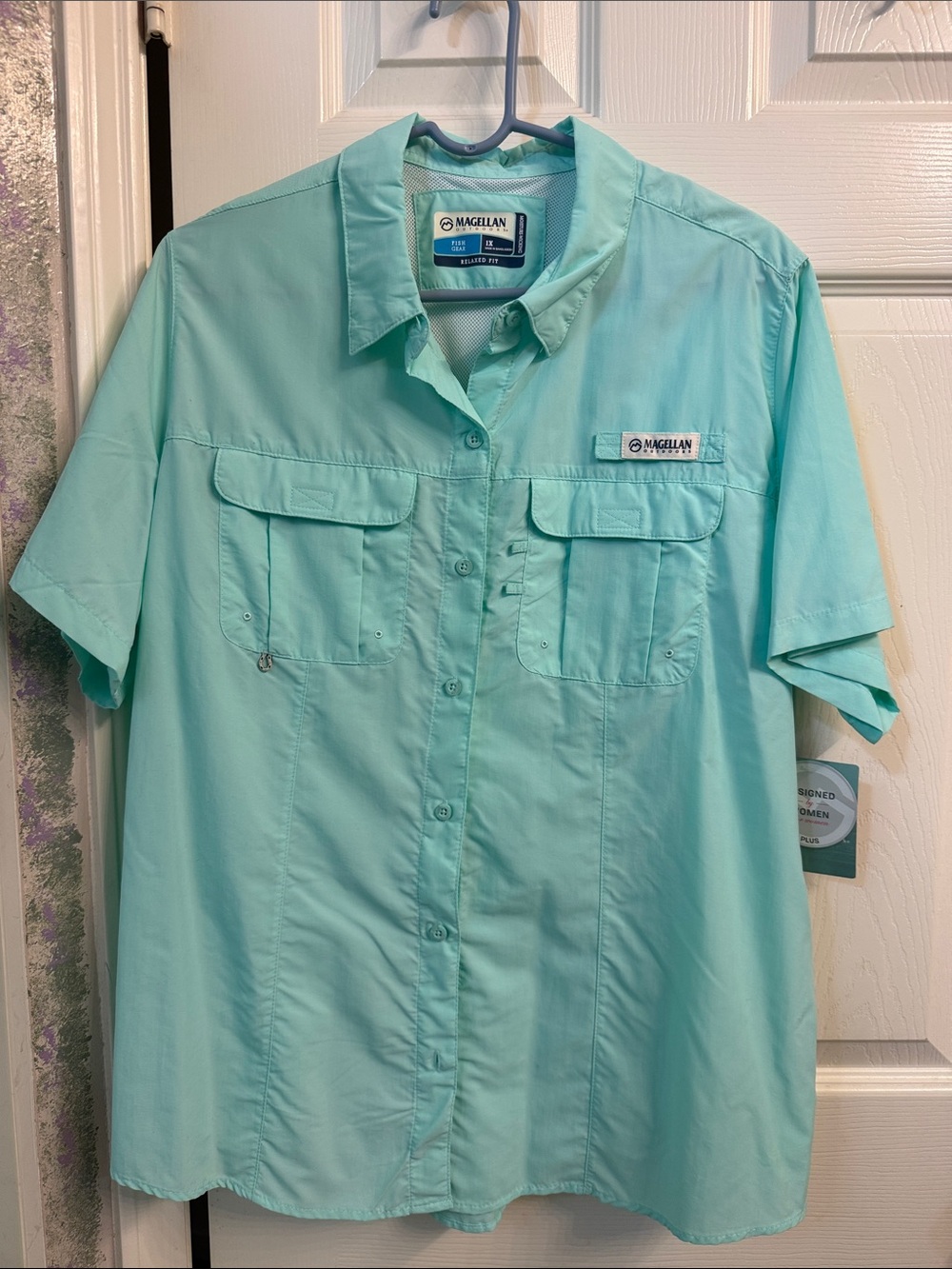 Magellan Outdoors Women’s Short-Sleeve Button-Down Shirt - Seafoam Green